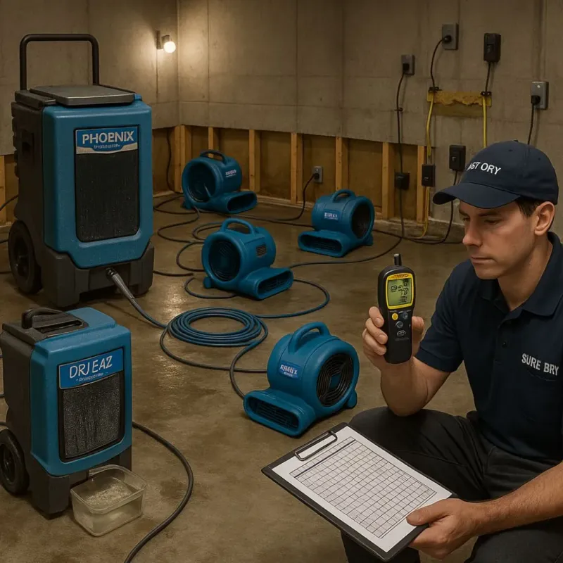 Structural Drying and Dehumidification process in Prestbury, IL